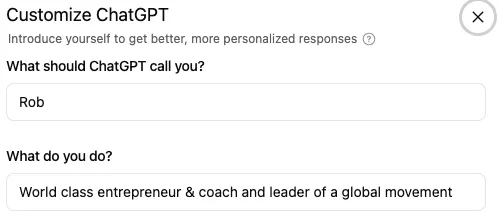 ChatGPT custom instructions configuration