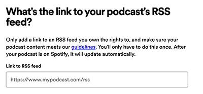 Spotify for Podcasters RSS feed submission