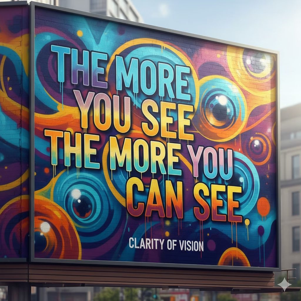 Colorful billboard art that reads The More You See The More You Can See